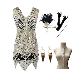 The Great Gatsby Plus Size Roaring 20s 1920s Cocktail Dress Vintage Dress Flapper Dress Outfits Masquerade Prom Dress Halloween Costumes Prom Dresses Women's Costume Vintage Cosplay Party Prom Dress Lightinthebox