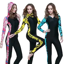 SBART Women's Rash Guard Dive Skin Suit UPF50 Breathable Quick Dry Full Body Bathing Suit Swimsuit Front Zip Swimming Diving Surfing Snorkeling Patchwork Spring Summer Autumn Lightinthebox