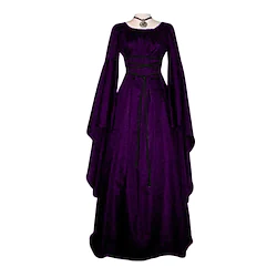 Cosplay Outlander Vintage Inspired Medieval Ball Gown Cocktail Dress Vintage Dress Costume Prom Dress Women's Costume Vintage Cosplay Long Sleeve Floor Length Dress Lightinthebox