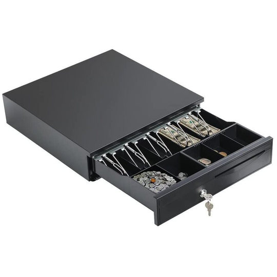 Heavy Duty POS Cash Drawer Register 5 Bills 5 Coins Removable Cash Tray Till Box