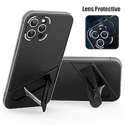 Phone Case For Apple Back Cover Bumper Frame Kickstand Solid Colored TPU PC Lightinthebox