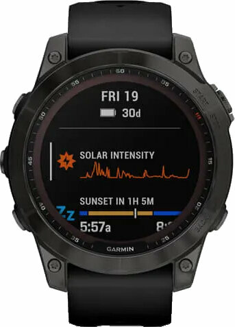 Garmin Fenix 7 Sapphire Solar Carbon Gray DLC Titanium Black Band