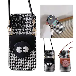 Phone Case For Apple Back Cover iPhone 14 13 12 11 Plus Pro Max Portable with Removable Cross Body Strap Card Holder Slots Cartoon Tile TPU Lightinthebox