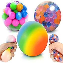 Colorful Stress Balls for Kids Sensory Stress Toys 3 Pack Fidget Squeeze Balls Rainbow Stress Ball Squeeze Toys Ideal Calming Tool Improve Focus Hand Grip for Autism Party Favors for Toddlers 4pcs Lightinthebox