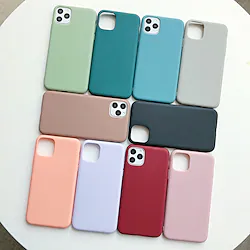 Phone Case For Apple Back Cover Silicone Frosted Shockproof Solid Colored TPU Silicone Lightinthebox