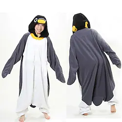 Adults' Kigurumi Pajamas Nightwear Penguin Character Onesie Pajamas Flannel Cosplay For Men and Women Carnival Animal Sleepwear Cartoon Festival / Holiday Costumes Lightinthebox