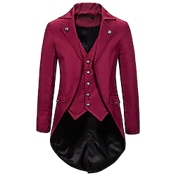 Punk Gothic Medieval Steampunk 18th Century Tuxedo Trench Coat Men's Costume Vintage Cosplay Event / Party Long Sleeve Coat Halloween Lightinthebox