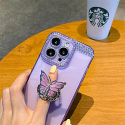 Phone Case For Apple Classic Series iPhone 14 Pro Max 14 Plus 13 12 11 Pro Max Mini SE Bumper Frame Rhinestone Full Body Protective Crystal Diamond TPU PU Leather Lightinthebox