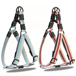 Dog Pets Collar Portable Trainer Durable Outdoor Hiking Walking Stripes Polyester Red Blue 1PC Lightinthebox