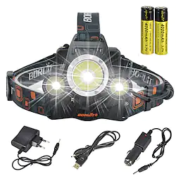 Headlamps Safety Light Headlight LED LED Emitters 13000 lm 1 Mode with Batteries and Chargers Anglehead Suitable for Vehicles Super Light Camping / Hiking / Caving Everyday Use Cycling / Bike Lightinthebox