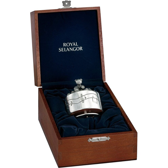 Royal Selangor Friends Teddy Bear Pewter Music Box New Wooden Presentation Box