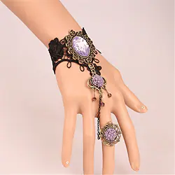 Ring Bracelet / Slave bracelet Gothic Lolita Gothic Vintage Steampunk Lace Artificial Gemstones For Rozen Kristall Cosplay Women's Girls' Costume Jewelry Fashion Jewelry Lightinthebox