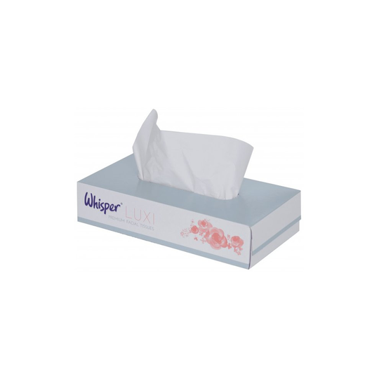 WHISPER 2 Ply White Facial Tissues - 36 Boxes of 98 Sheets [FF0104CO]