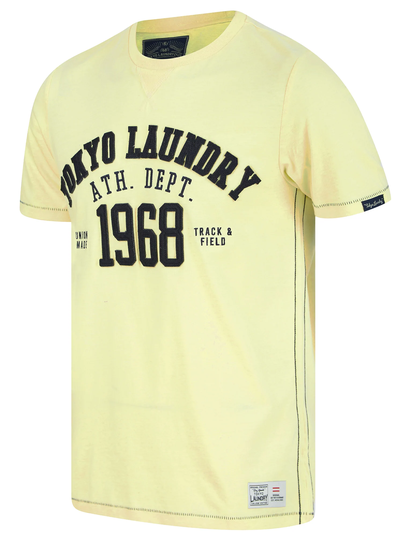 T-Shirts Larkers Motif Cotton Jersey T-Shirt in Pastel Yellow - Tokyo Laundry / S - Tokyo Laundry