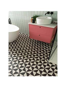 Topps Tiles Darlington Black &Amp; White 38Cm X 38Cm (Box Of 7 Tiles)