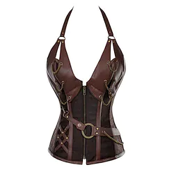 Cosplay Outlander Plus Size Victorian Steampunk 18th Century Overbust Corset Women's Adults' Costume Vintage Cosplay Sleeveless Short Length Corset Halloween / Wet and Dry Cleaning / Carnival Lightinthebox