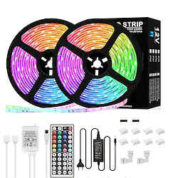 LED Strip Lights RGB 65.6ft 20m SMD 5050 LEDs Color Changing Waterproof with Remote Control for Home Kitchen TV Party Bedroom Bar Christmas Home Decor Lightinthebox