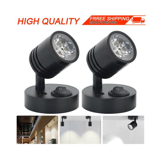 2X 12V LED Reading Light Van Camper Caravan Boat Interior Spot Lamp