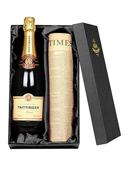 Signature Gifts Tattinger Champagne And Newspaper In A Silk Lined Gift Box