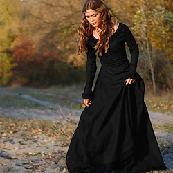 Retro Vintage Medieval Cocktail Dress Vintage Dress Dress Prom Dress Women's Costume Vintage Cosplay Tea Party Festival Long Sleeve Long Length A-Line Dress Lightinthebox