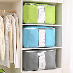 Quilt Storage Bag Moisture Dust Proof Closet Organizer Non-Woven Blanket Pillow Storage Large Mobile Clothe Visible Bag Lightinthebox