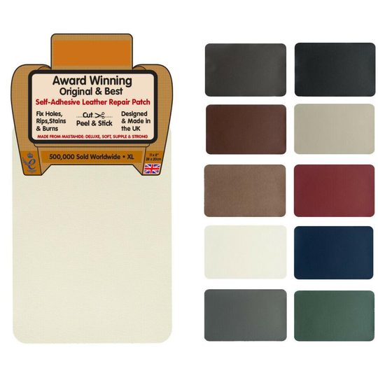 (Ivory) Leather Repair Self-Adhesive Patch XL 28cmx20