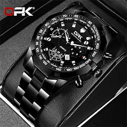 OPK Brand Men Quartz Watch Analog Quartz Fashion Three-eye Six-needle Stylish Formal Style Waterproof Calendar Fake Three Eyes Six Needles Alloy Alloy Classic Theme Wrist Watch Lightinthebox