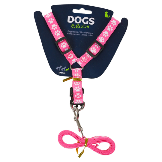 (Pink) Dog Leash Puppy Lead Harness Strong Polythene Outdoor Walking