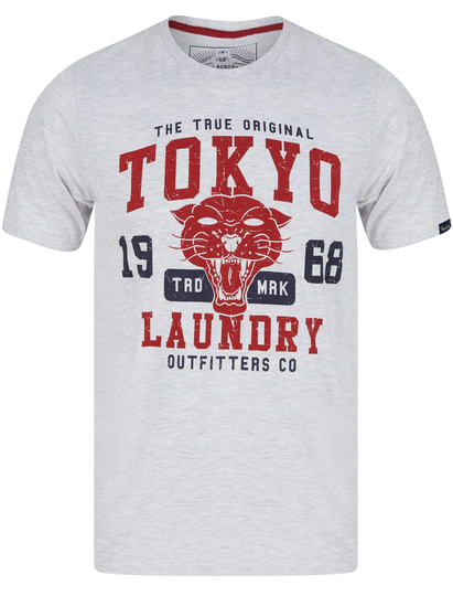 T-Shirts Catwild Motif Cotton Jersey T-Shirt In Ice Grey Marl - Tokyo Laundry / S - Tokyo Laundry