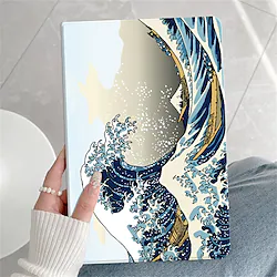 Tablet Case Cover For Samsung Galaxy Tab A8 A7 A7 Lite Portable Flip Dustproof Lines / Waves Scenery Silica Gel Lightinthebox