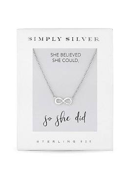 Simply Silver Gift Boxed Sterling Silver 925 Infinity Necklace