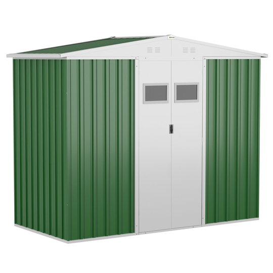 Outsunny Outdoor Garden Storage Shed Metal Tool Storage Box Green