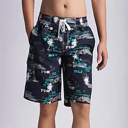 Men's Swim Shorts Swim Trunks Board Shorts Bottoms Breathable Quick Dry Mesh Lining Drawstring with Pockets - Swimming Surfing Beach Water Sports Printed Summer Lightinthebox