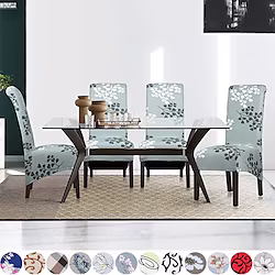 Grid Printed Dining Chair Covers, Stretch Chair Cover, Spandex High back Chair Protector Covers Seat Slipcover with Elastic Band for Dining Room,Wedding, Ceremony, Banquet Lightinthebox