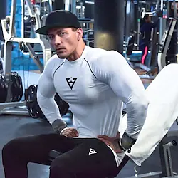 Men's Compression Shirt Long Sleeve Compression Clothing Athletic Athleisure Breathable Quick Dry Soft Fitness Running Walking Sportswear Activewear Solid Colored Black White Ivory Lightinthebox
