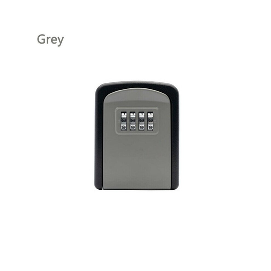 (Gray) Key Safe Box Code Lock Storage Outdoor High Security Wall Mounted Protector