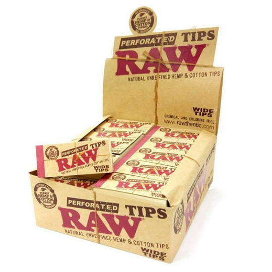 50 Booklets x RAW Perforated Wide Tips - Full Box