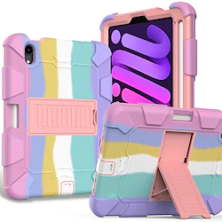 Tablet Case Cover For Apple iPad mini 6th Pencil Holder Armor Defender Rugged Protective with Adjustable Kickstand Armor PC Silicone For Kids Lightinthebox
