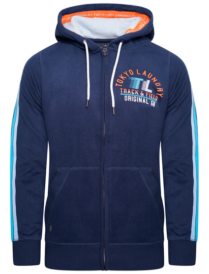 Hoodies / Sweatshirts Timber Lakes Zip Through Hoodie With Tape Sleeve Detail In Medieval Blue - Tokyo Laundry / S - Tokyo Laundry