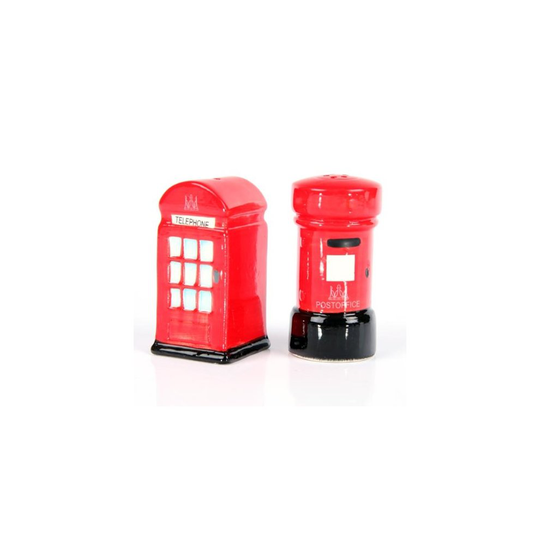 Ceramic London Salt and Pepper Set, Post and Telephone Box