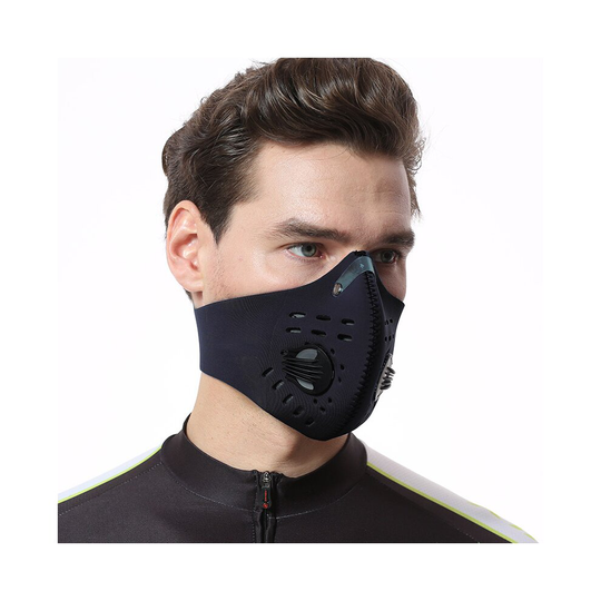 (Black, 5 PCS) Cycling Anti Dust Face Mask PM2.5 Filter Masks