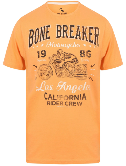 T-Shirts Bone Breaker Motif Cotton T-Shirt In Pumpkin Peach - South Shore / S - Tokyo Laundry