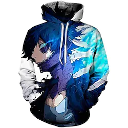 Inspired by My Hero Academia Dabi Hoodie Cartoon Manga Anime Front Pocket Graphic Hoodie For Men's Women's Unisex Adults' 3D Print 100% Polyester Lightinthebox