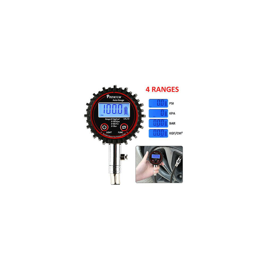 Perfect Digital LCD Tyre Tire Air Pump Pressure Gauge Tester 200PSI Car Van