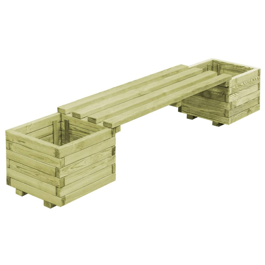 vidaXL Garden Planter Bench Impregnated Pinewood Outdoor Seat Flower Box