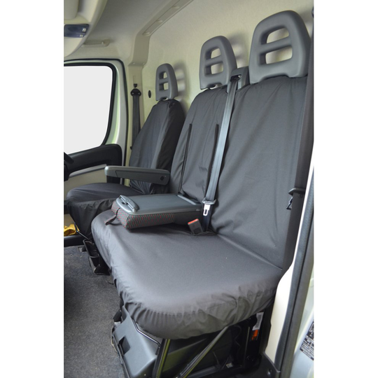 (Front 3 , Black) TURTLE COVERS Citroen Relay 2006+ Seat Covers
