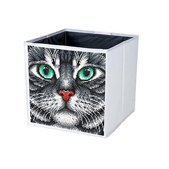 (Cat) 5D Diamond Painting / Crystal Art Foldable Canvas Storage Box