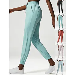 Women's Joggers Sweatpants Pocket Drawstring High Waist Bottoms Outdoor Athleisure Winter Spandex Breathable Soft Running Walking Jogging Sportswear Activewear Solid Colored Black Light Green Orange Lightinthebox