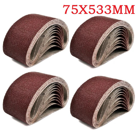 (40PCS) 20/40 x Mixed 40 60 80 120 Grit Sander 75 x 533mm Sanding Belts Sanders Fine Coarse