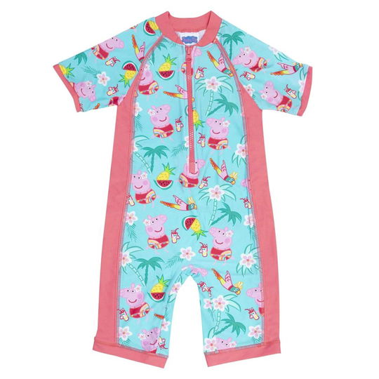 (18-24 Months, Multicoloured) Peppa Pig Baby Tropical One Piece Swimsuit